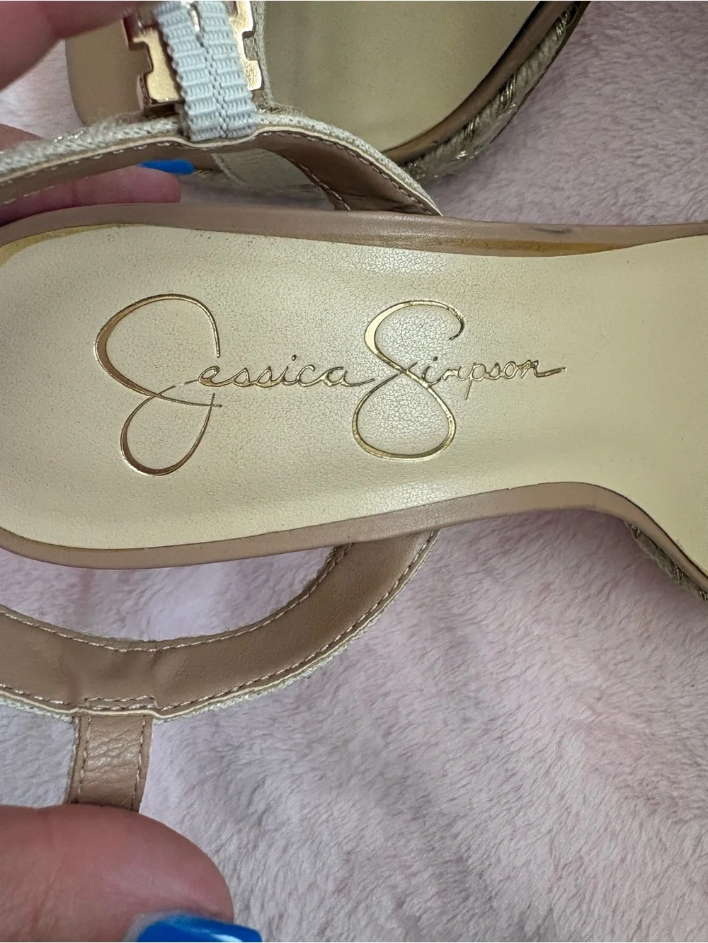 Jessica Simpson Natural Beige Espadrille Platform Sandals
